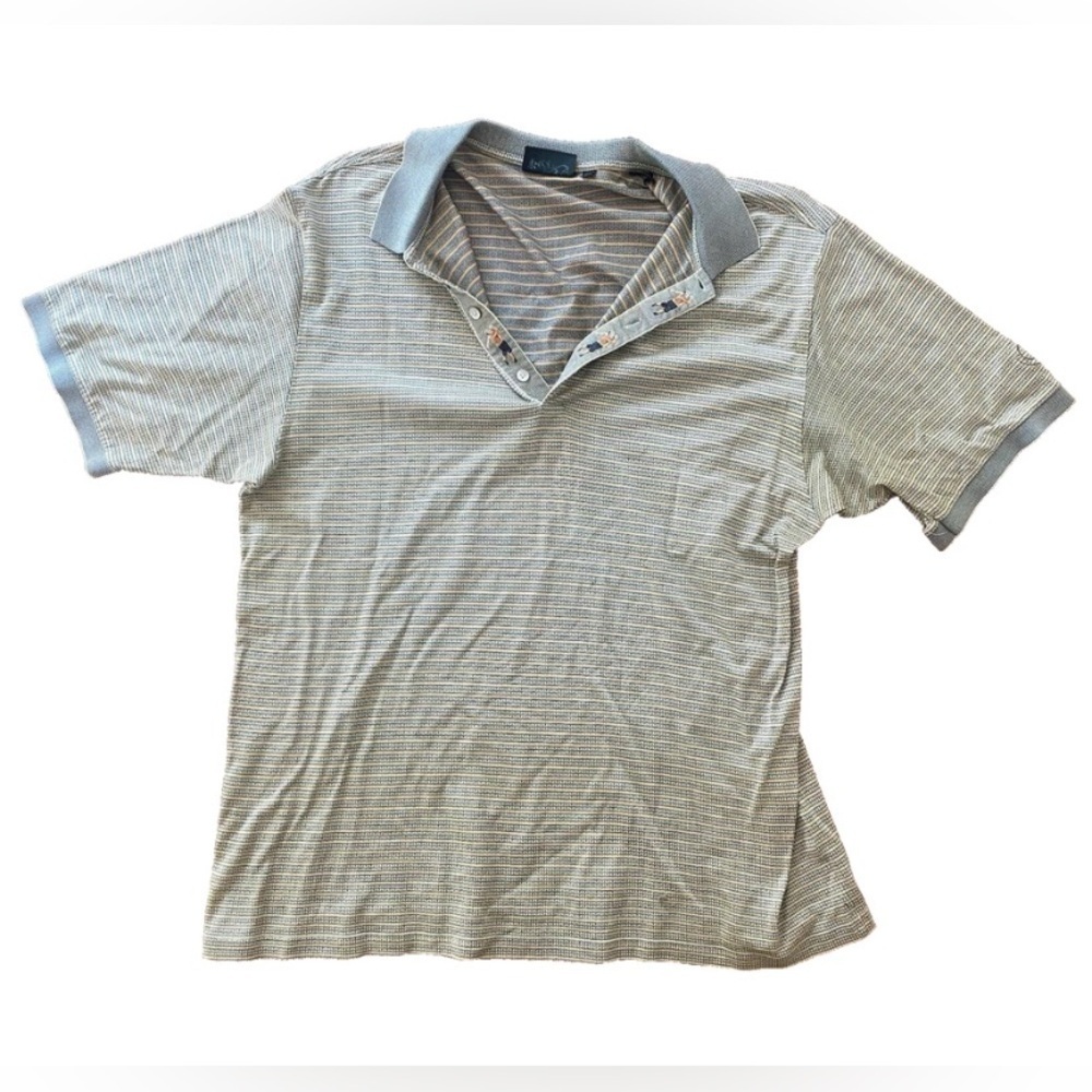 Bobby Jones Gray Striped Polo Shirt